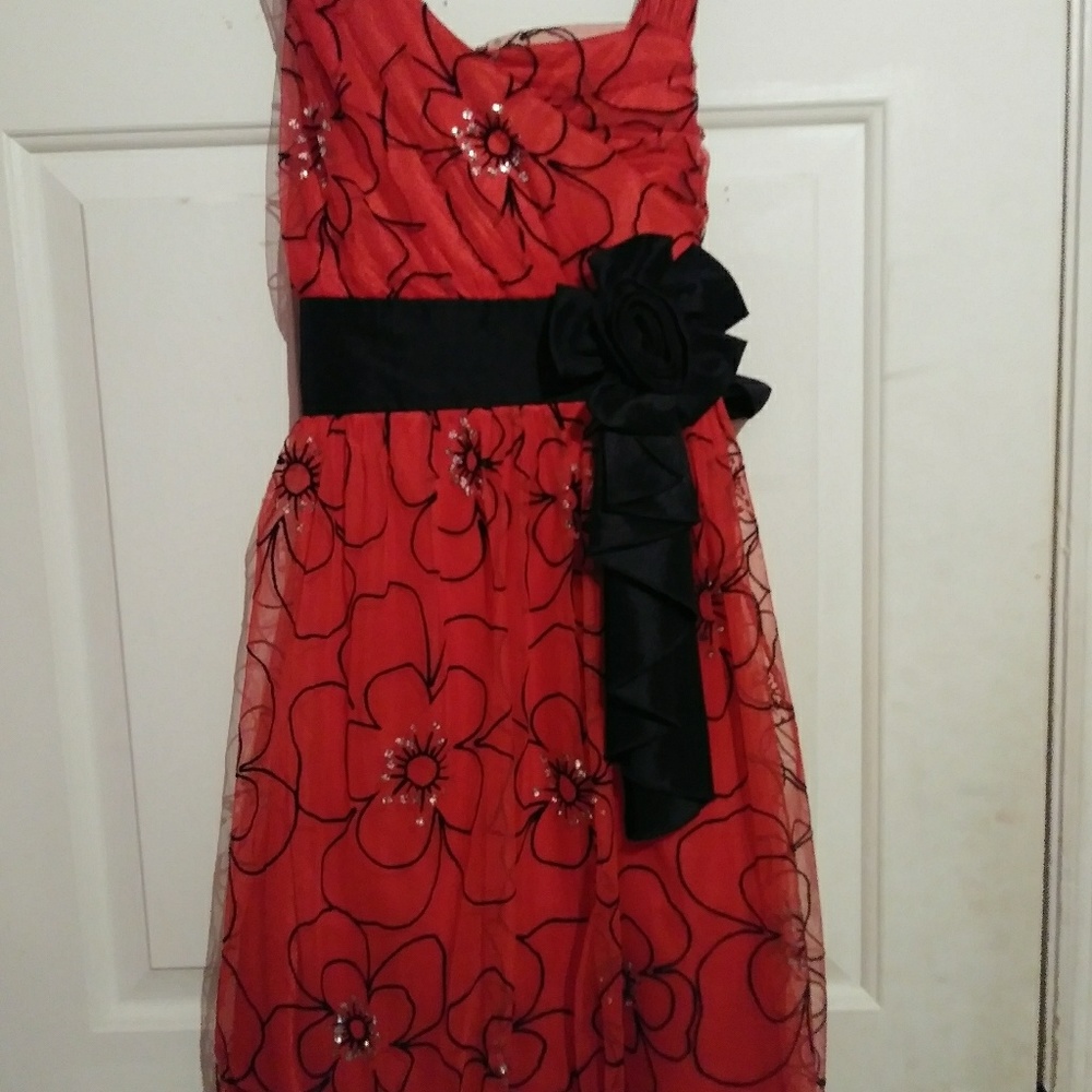 Red and Black Dress
